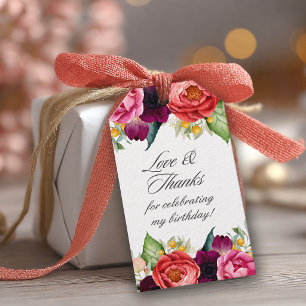 Étiquettes-cadeau Remerciement Floral Rustique Féminin