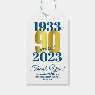 Étiquettes-cadeau Remerciement pour 90e anniversaire