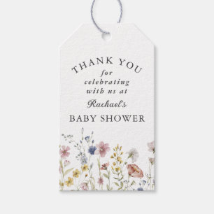 Étiquettes-cadeau Remerciement pour Baby Shower Boho Fresh Wildflowe