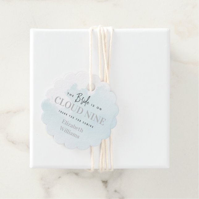 Étiquettes Cadeau Remerciement pour Baby Shower Cloud Nine (En situation)
