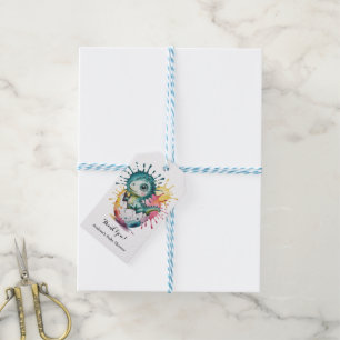 Étiquettes-cadeau Remerciement pour Baby Shower de Bébé Dragon Migno