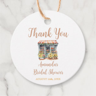 Étiquettes Cadeau Remerciement pour Baby Shower de Mariée Tournesols