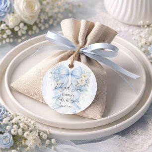 Étiquettes Cadeau Remerciement pour Baby Shower Élégant Ruban Floral