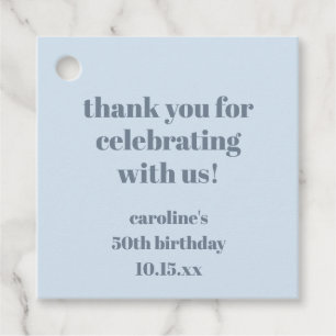 Étiquettes Cadeau Remerciement pour fête d'anniversaire 50 ans perso