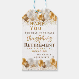 Étiquettes-cadeau Remerciement pour fête de retraite