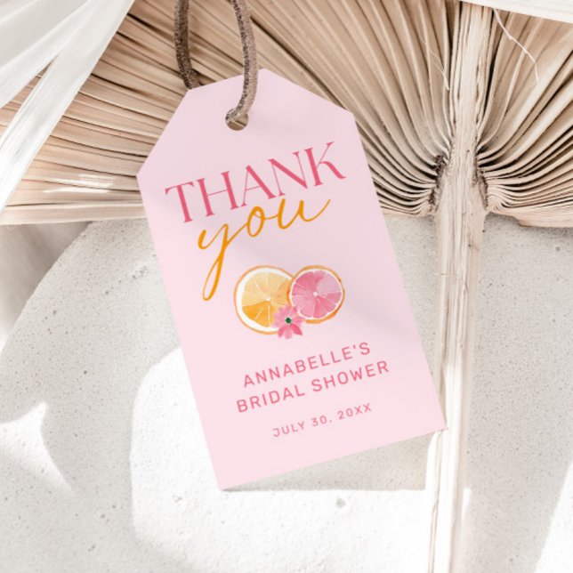 Étiquettes-cadeau Remerciement pour la fête de mariage Pink Main Squ (Créateur téléchargé)