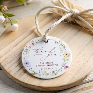 Étiquettes Cadeau Remerciement pour une Baby Shower Bohème de Fleurs