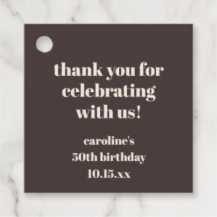 Étiquettes Cadeau Remerciement pour une fête d'anniversaire moderne 