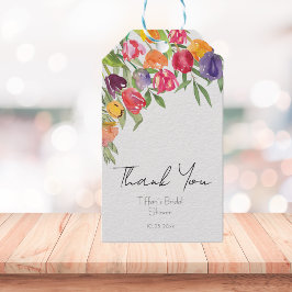 Étiquettes-cadeau Remerciements de Baby Shower Fun Tulips et Verdure