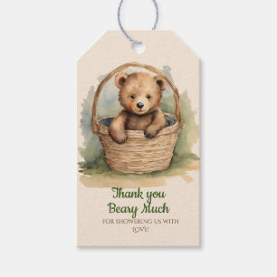 Étiquettes-cadeau Remerciements de Baby Shower Ourson Beary Much
