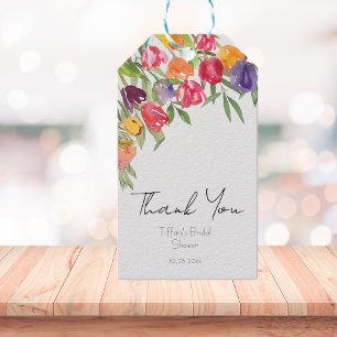 Étiquettes-cadeau Remerciements de Fête de Fiançailles avec Tulipes 