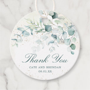 Étiquettes Cadeau Remerciements de mariage à la verdure élégante d'e