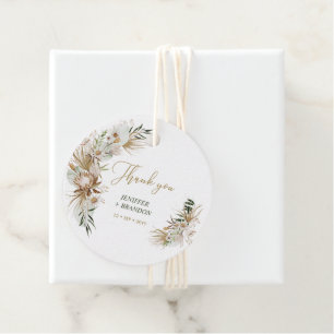 Étiquettes Cadeau Remerciements de mariage Bohème/Bohémien doré