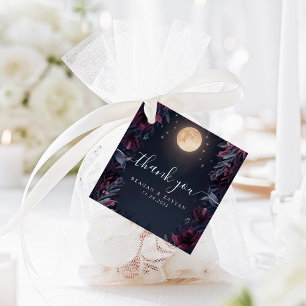 Étiquettes Cadeau Remerciements de mariage pour le jardin de minuit