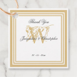 Étiquettes Cadeau Remerciements de monogramme moderne élégant et sim