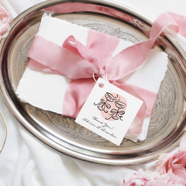 Étiquettes Cadeau Remerciements Doodle Moderne Merci (Créateur téléchargé)