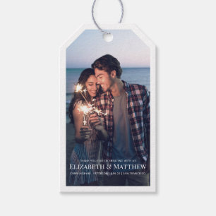 Étiquettes-cadeau Remerciements Mariage photo moderne et simple