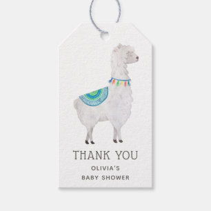 Étiquettes-cadeau Remerciements pour Baby Shower d'Alpaca Lama Mig