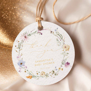 Étiquettes Cadeau Remerciements pour la Baby Shower Baby in Bloom Wi
