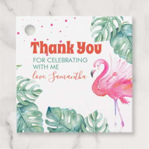 Étiquettes Cadeau Remerciements pour la soirée Flamingo
