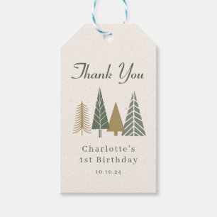 Étiquettes-cadeau Remerciements pour un anniversaire d'hiver