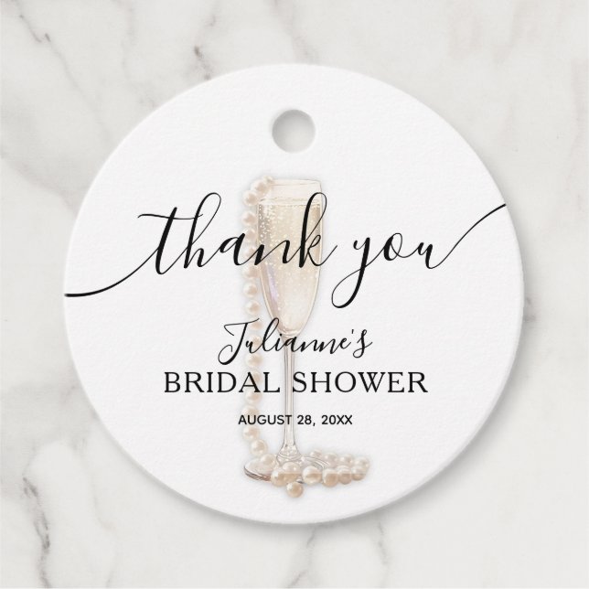 Étiquettes Cadeau Remerciements pour une Baby Shower pour Mariée aut (Devant)