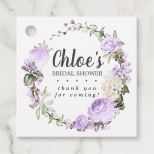 Étiquettes Cadeau Remerciements pour une Baby Shower Rustique Violet
