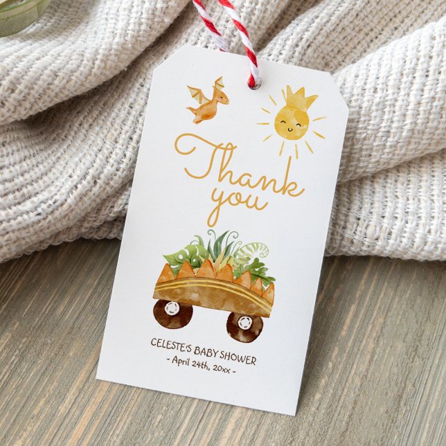 Étiquettes-cadeau Remerciements pour une Baby Shower thème dinosaure (Créateur téléchargé)