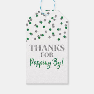 Étiquettes-cadeau Remerciements pour votre visite Confettis Vert Arg