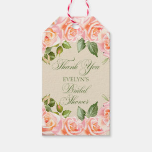 Étiquettes-cadeau Remerciements Roses Aquarelle Enterrement de Vie d