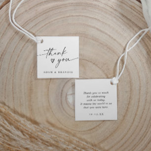 Étiquettes Cadeau Remerciements Simples Écriture Manuscrite Cœur Mar