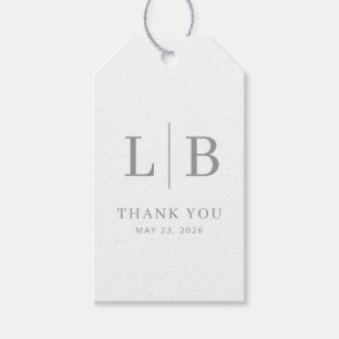 Étiquettes-cadeau Remerciements Typographiques Gris Élégant
