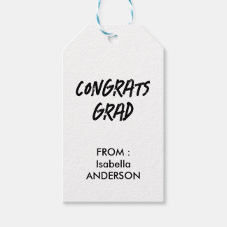 Étiquettes-cadeau Remise de diplôme noir et blanc moderne 