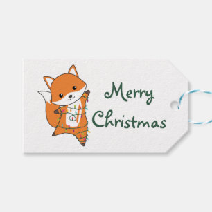 Étiquettes-cadeau Renard Noël Neige Animaux d'hiver Foxes Trucker Ha