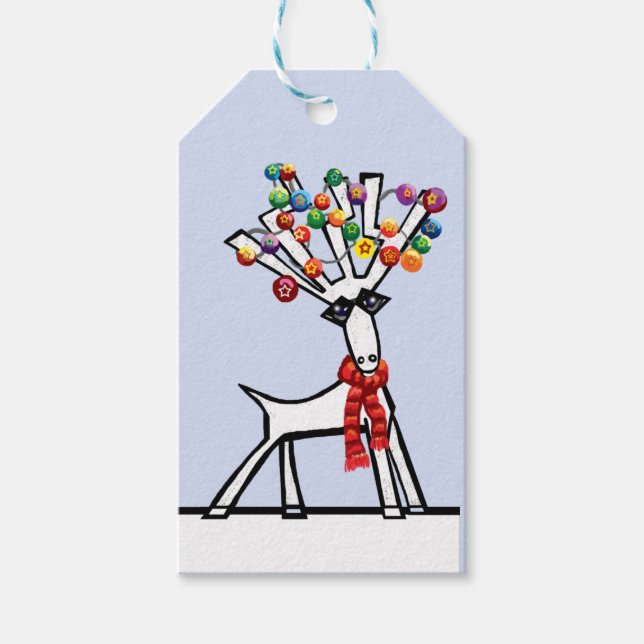 Étiquettes-cadeau Rennes de Noël (Devant)