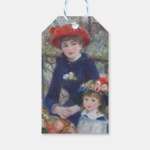 Étiquettes-cadeau Renoir Deux Sœurs Terrasse Impressionnisme Françai