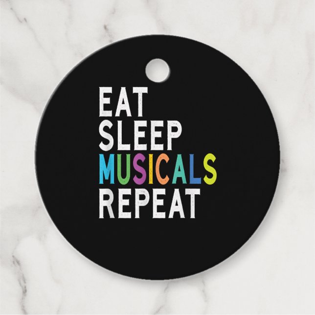 Étiquettes Cadeau Répéter les comédies musicales du sommeil (Devant)