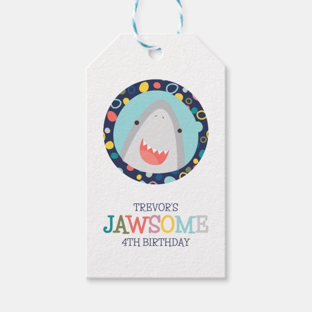 Étiquettes-cadeau Requin mignon (Devant)