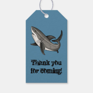 Étiquettes-cadeau requin saut