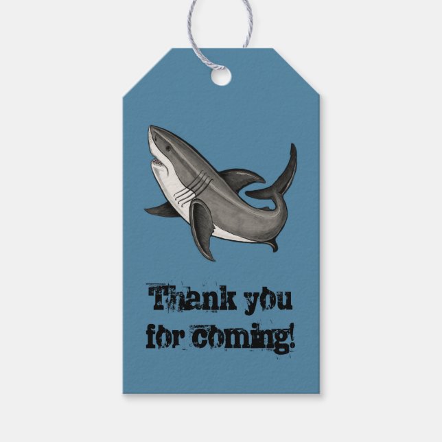 Étiquettes-cadeau requin saut (Devant)