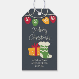 Étiquettes-cadeau Réservoir de Noël présent et lumières personnalisé