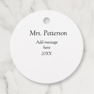 Étiquettes Cadeau Retour à l'école professeur appréciation ajouter c