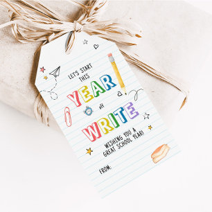 Étiquettes-cadeau Retourner à l'école Premiers jours Favoriser les é