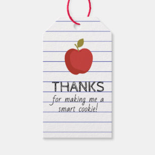 Étiquettes-cadeau Retourner à l'école Smart pour enseignant Cookie F