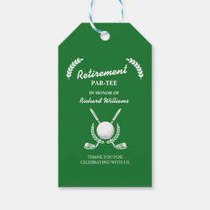 Étiquettes-cadeau Retraite Golf Clubs Wreath Fête à thème