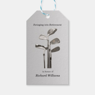 Étiquettes-cadeau Retraite moderne Golf Sport Golfclubs