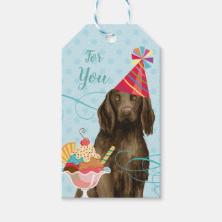 Étiquettes-cadeau Retriever à couche plate pour l'anniversaire doux