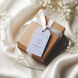 Étiquettes-cadeau Retro Blue Bow Cafe Bebe Boy Coffee Baby Shower