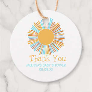 Étiquettes Cadeau Retro Boho Sun Voici Le Merci Soleil