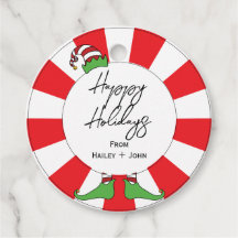 Retro Chic Fun Pepperment Candy Elf Joyeux Vacance